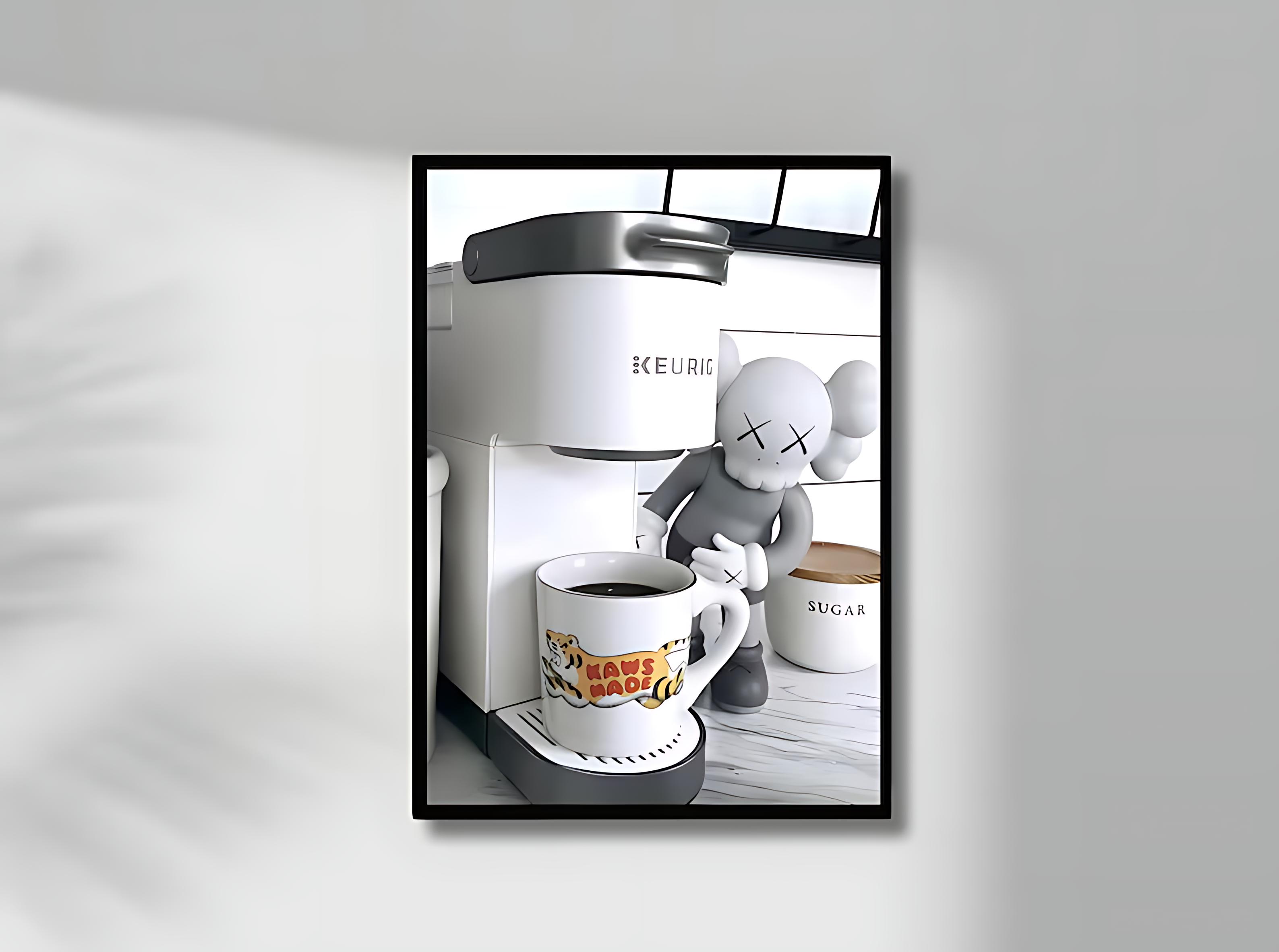 Kaws Having Coffee Poster