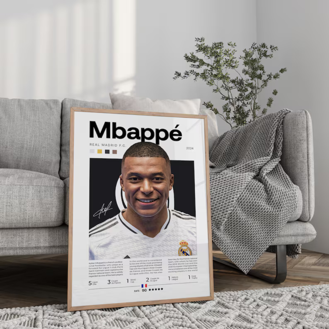 Kylian Mbappé framed canvas